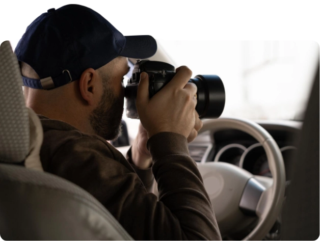 Obrázek fotografa v autě